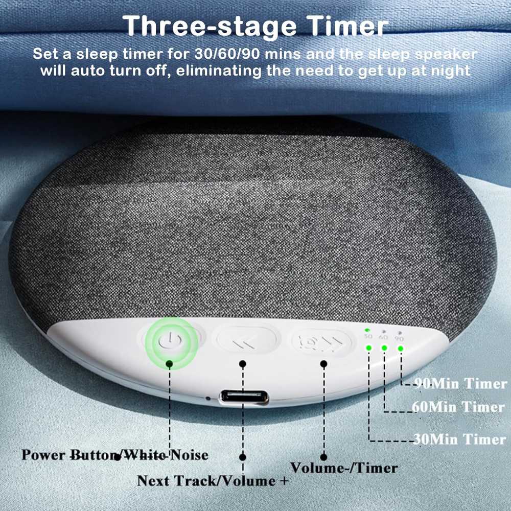 Bluetooth Timer Pillow Speaker for Sleeping