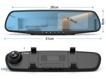 Vehicle Blackbox DVR with Full 1080 HD Front & Rear View Camera