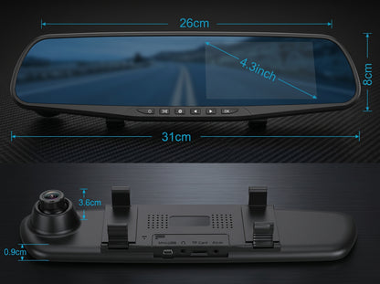 Vehicle Blackbox DVR with Full 1080 HD Front & Rear View Camera